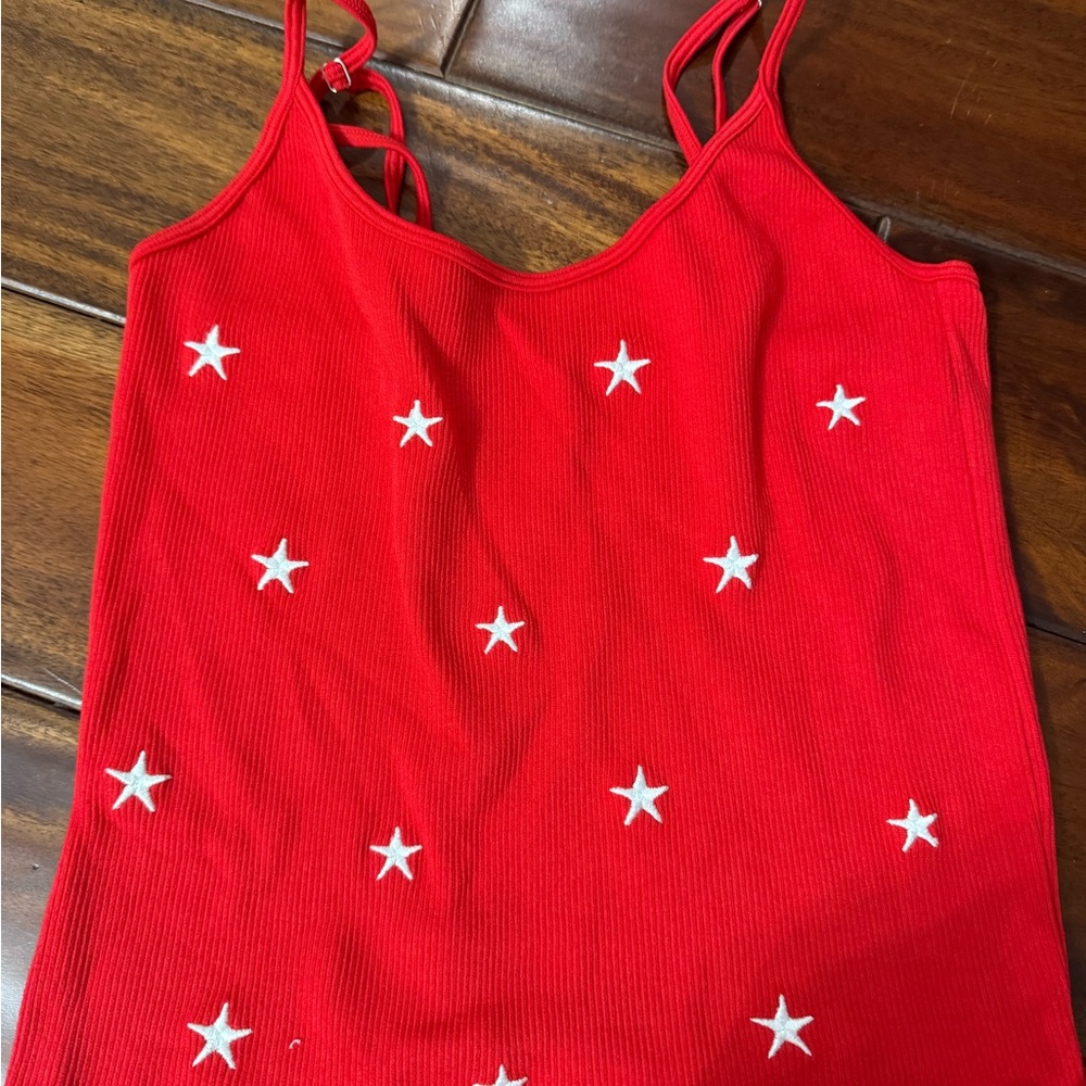 Red Tank Top with White Stars